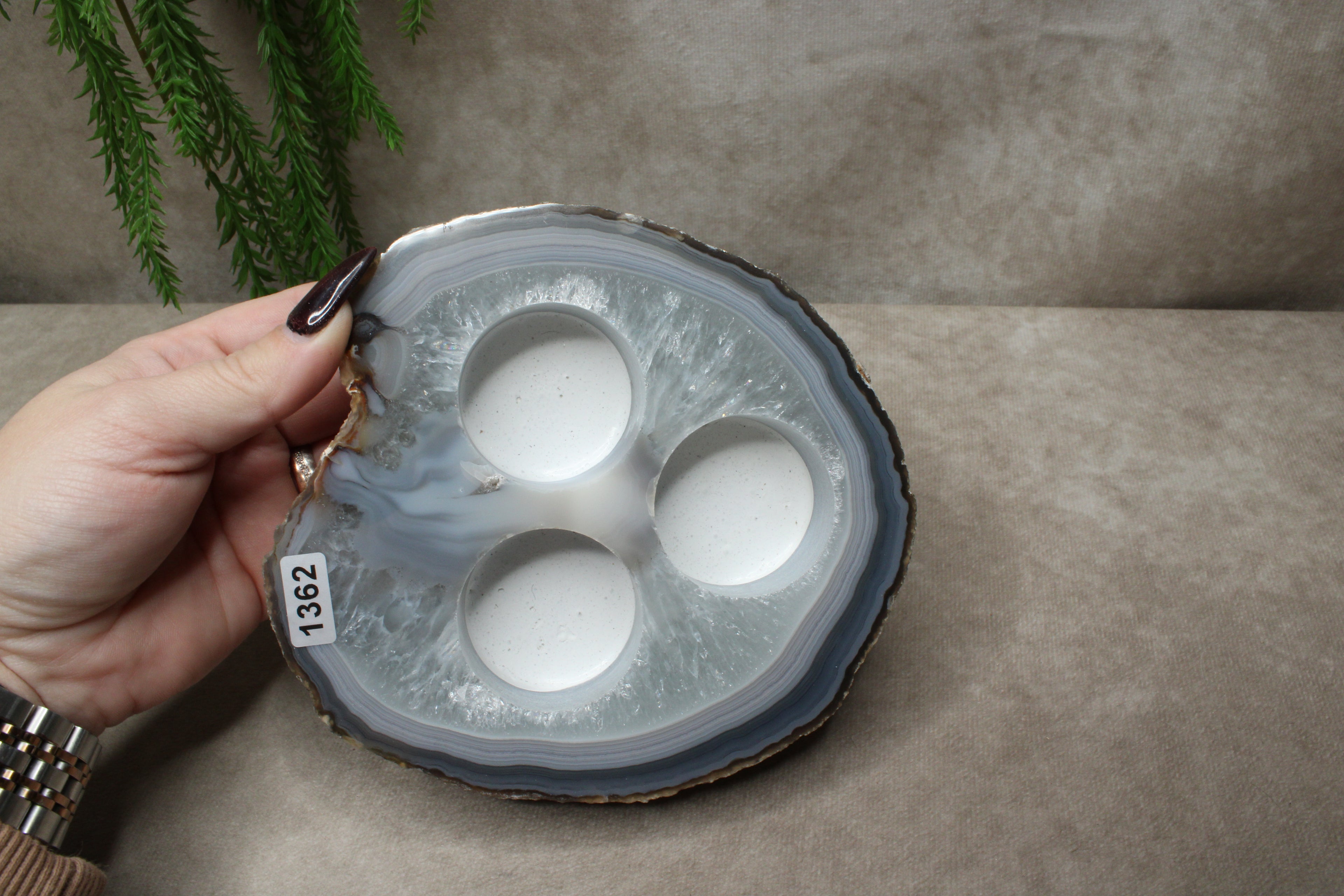 Agaat waxine plat #1362