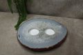 Agaat waxine plat 2 gaten #1365