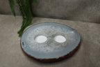 Agaat waxine plat 2 gaten #1365