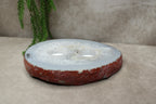 Agaat waxine plat 2 gaten #1365