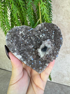 Agaat met amethist hart #1692