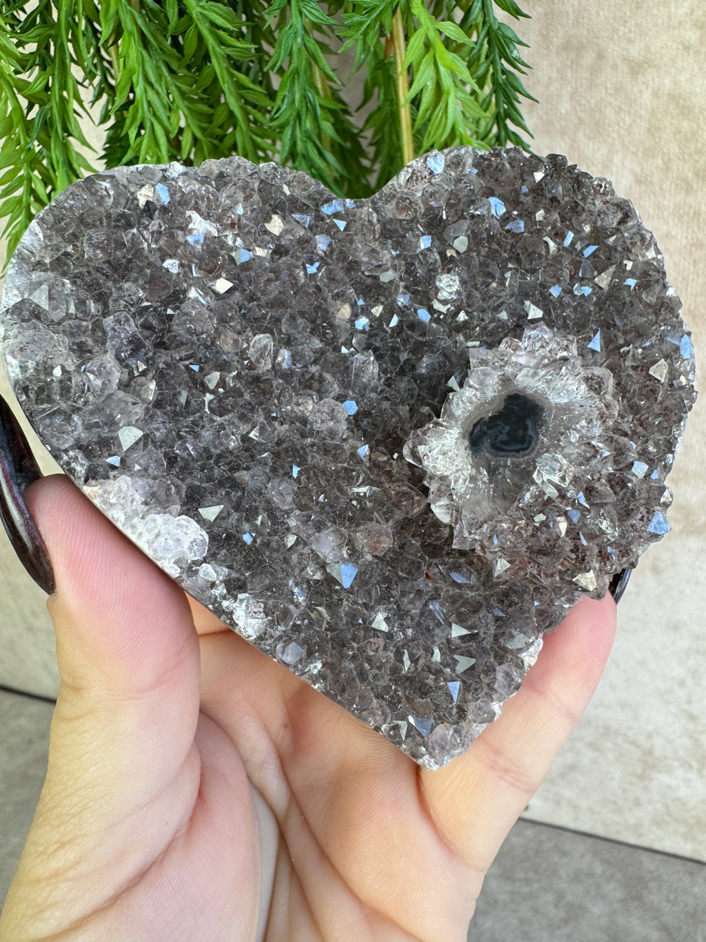 Agaat met amethist hart #1692