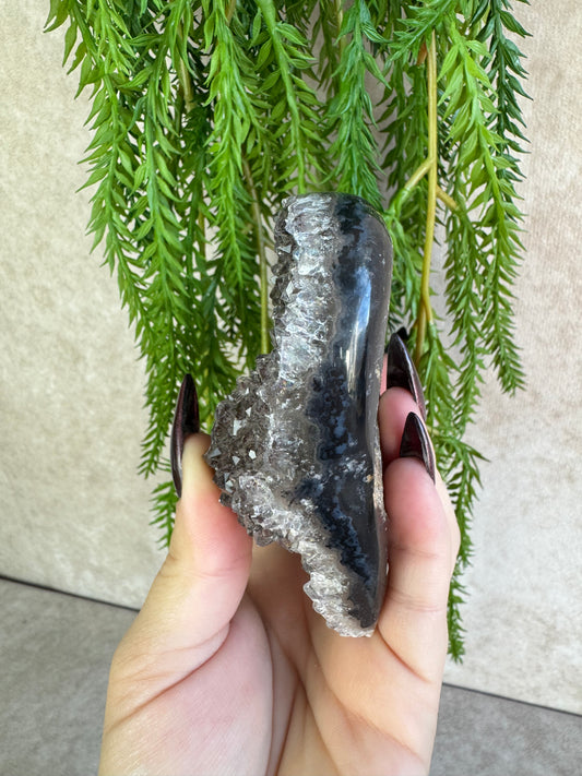 Agaat met amethist hart #1692