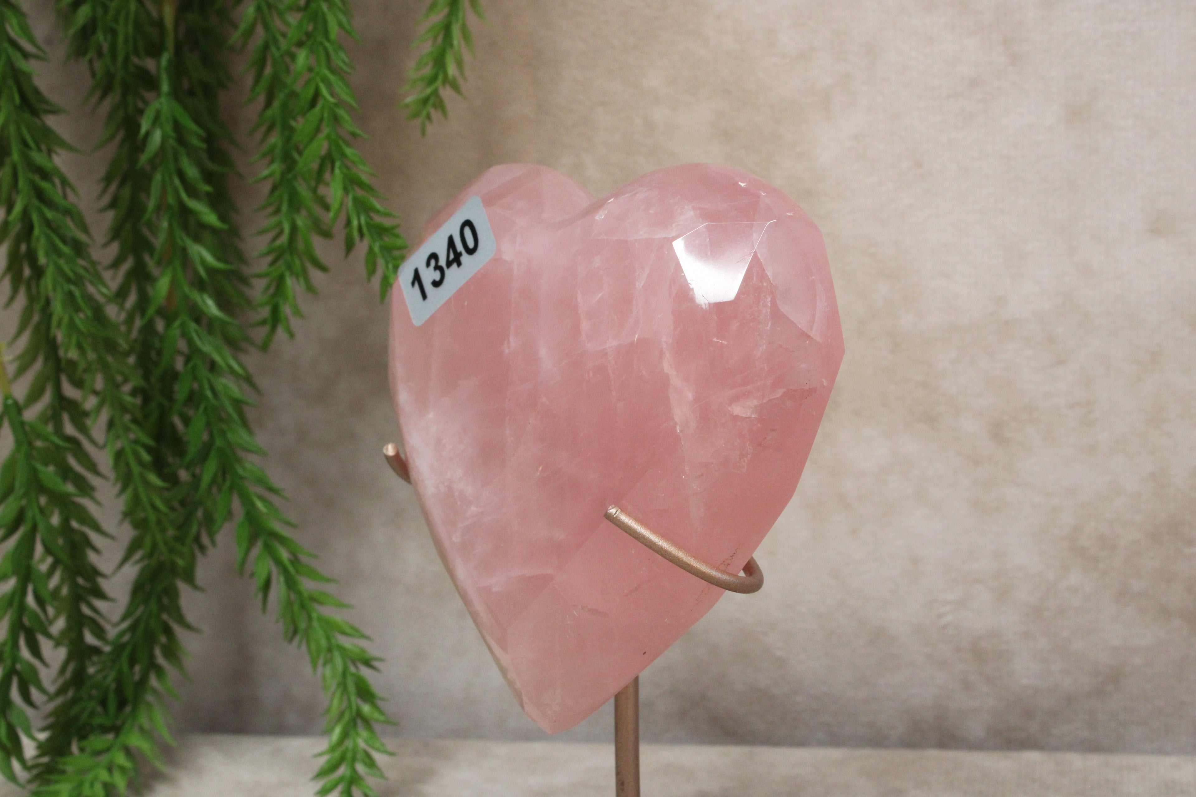 Rozenkwarts hart op standaard #1340
