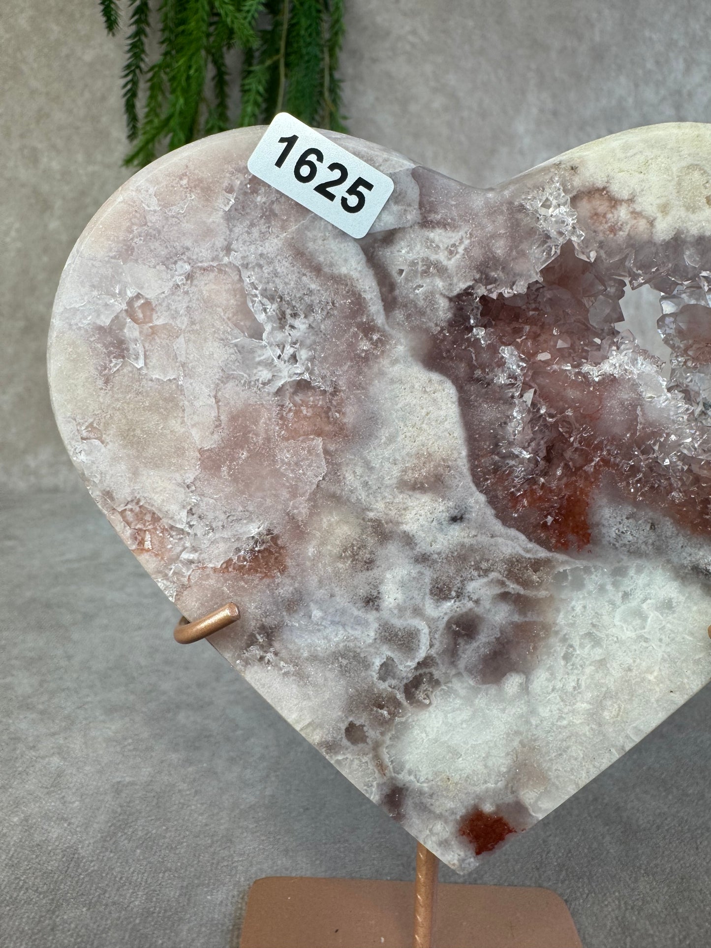 Roze amethist hart #1625