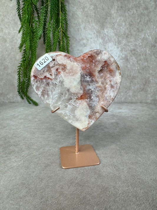 Roze amethist hart #1620