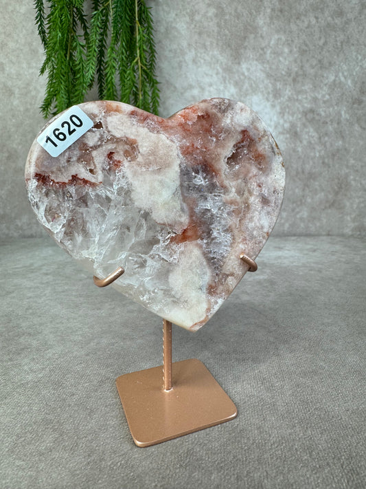 Roze amethist hart #1620