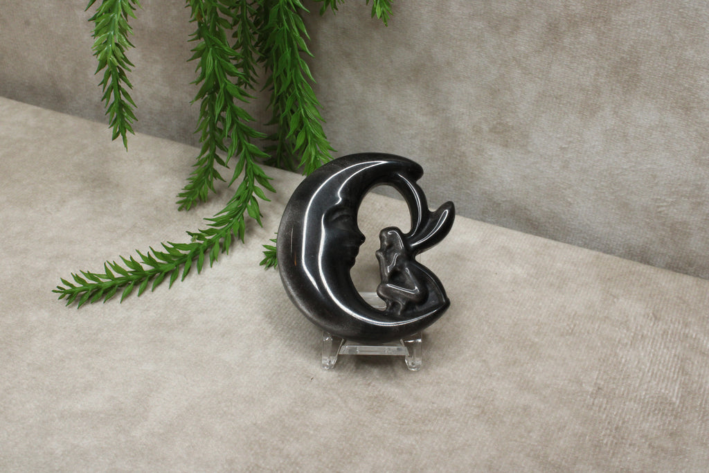Zilver obsidiaan elfje