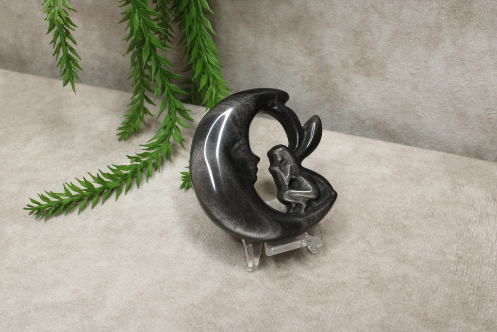 Zilver obsidiaan elfje