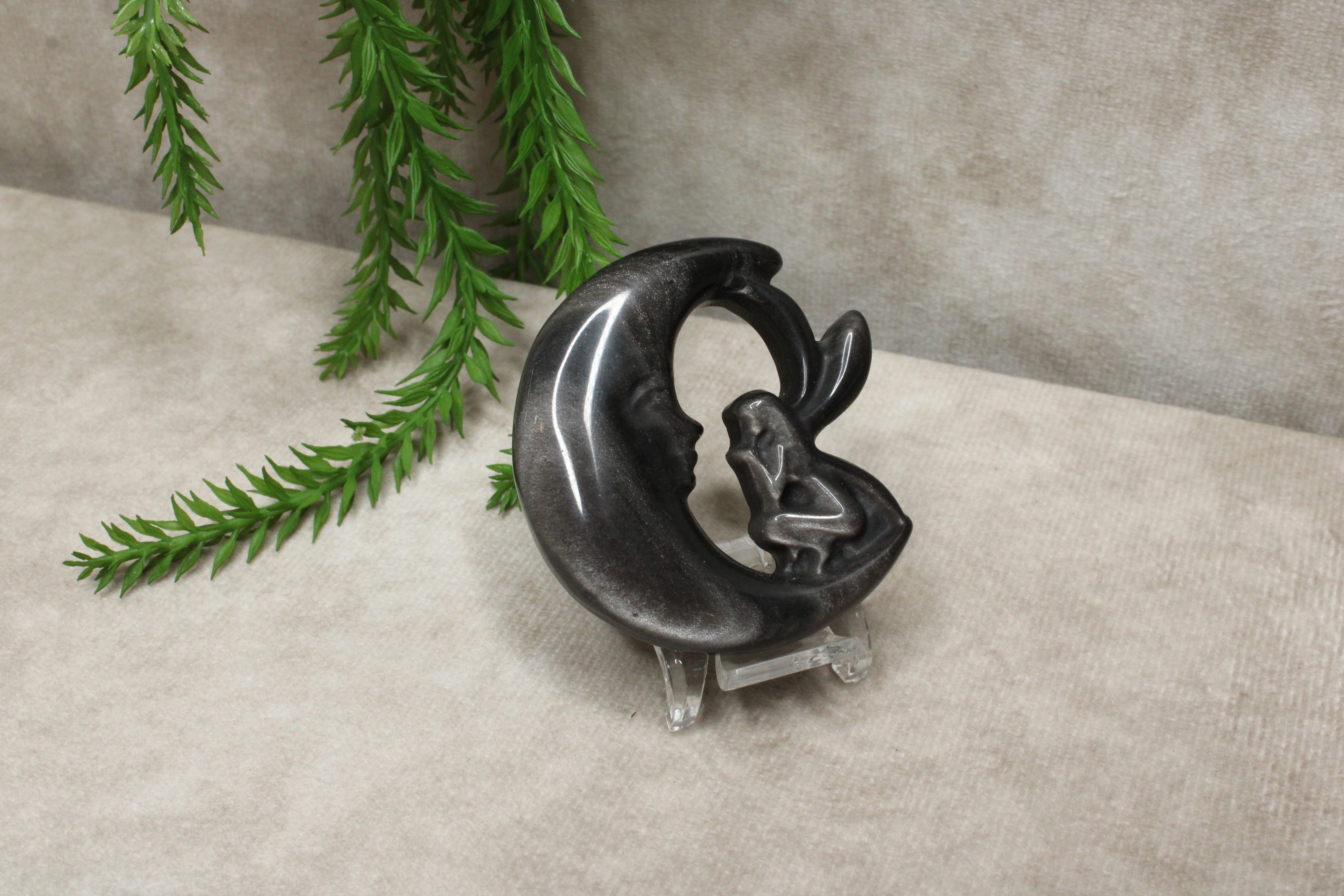 Zilver obsidiaan elfje