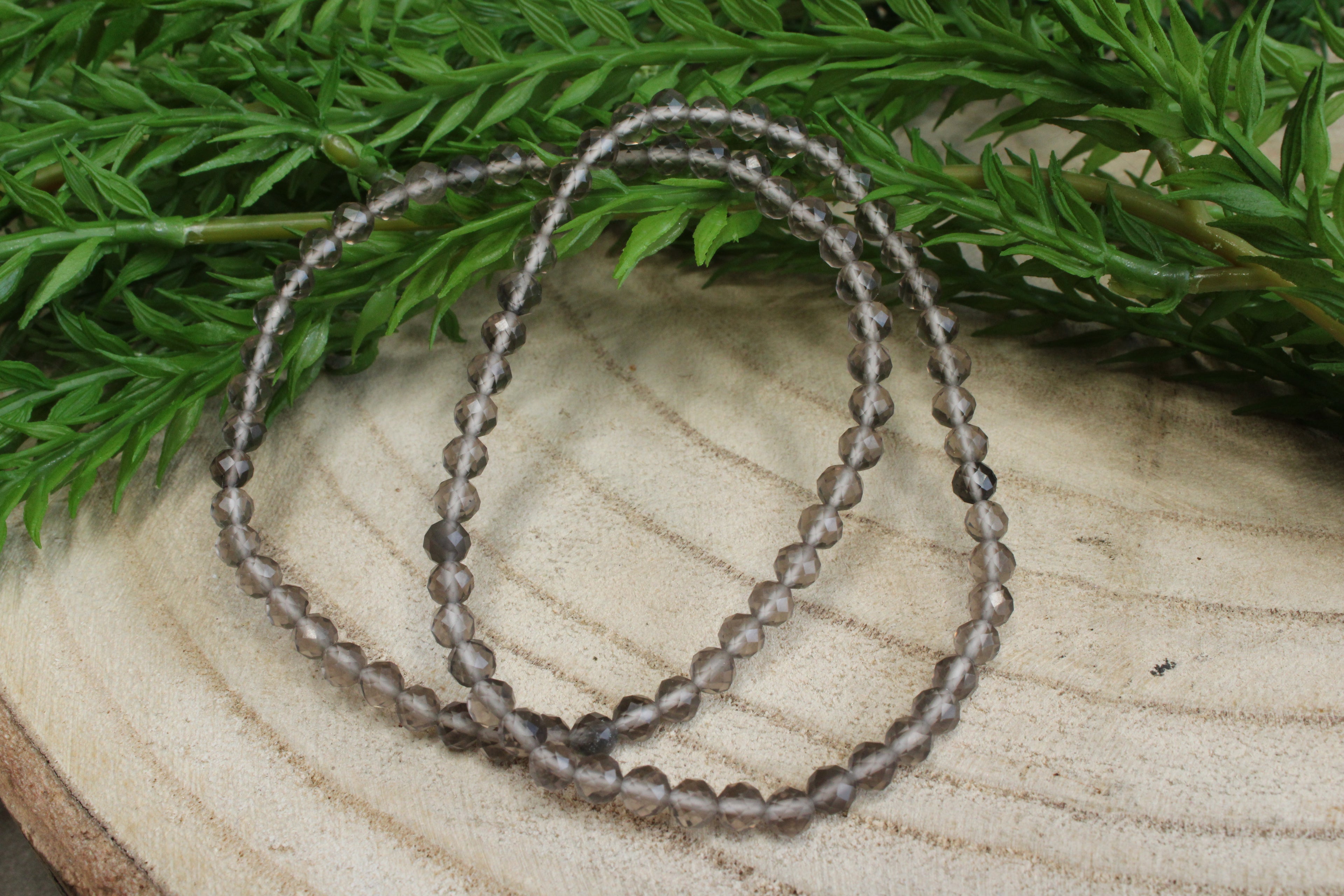Rookkwarts facet geslepen armband