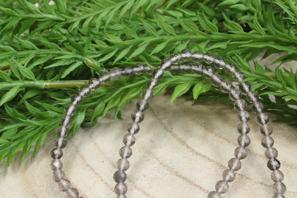 Rookkwarts facet geslepen armband