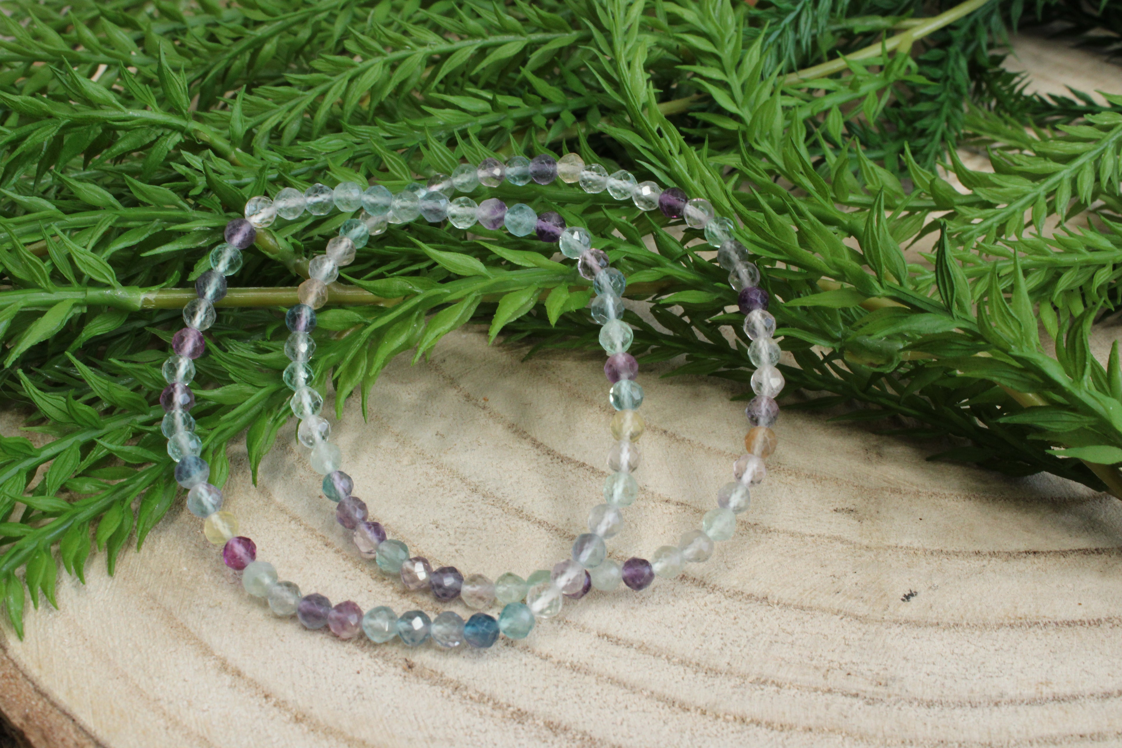 Fluoriet facet geslepen armband
