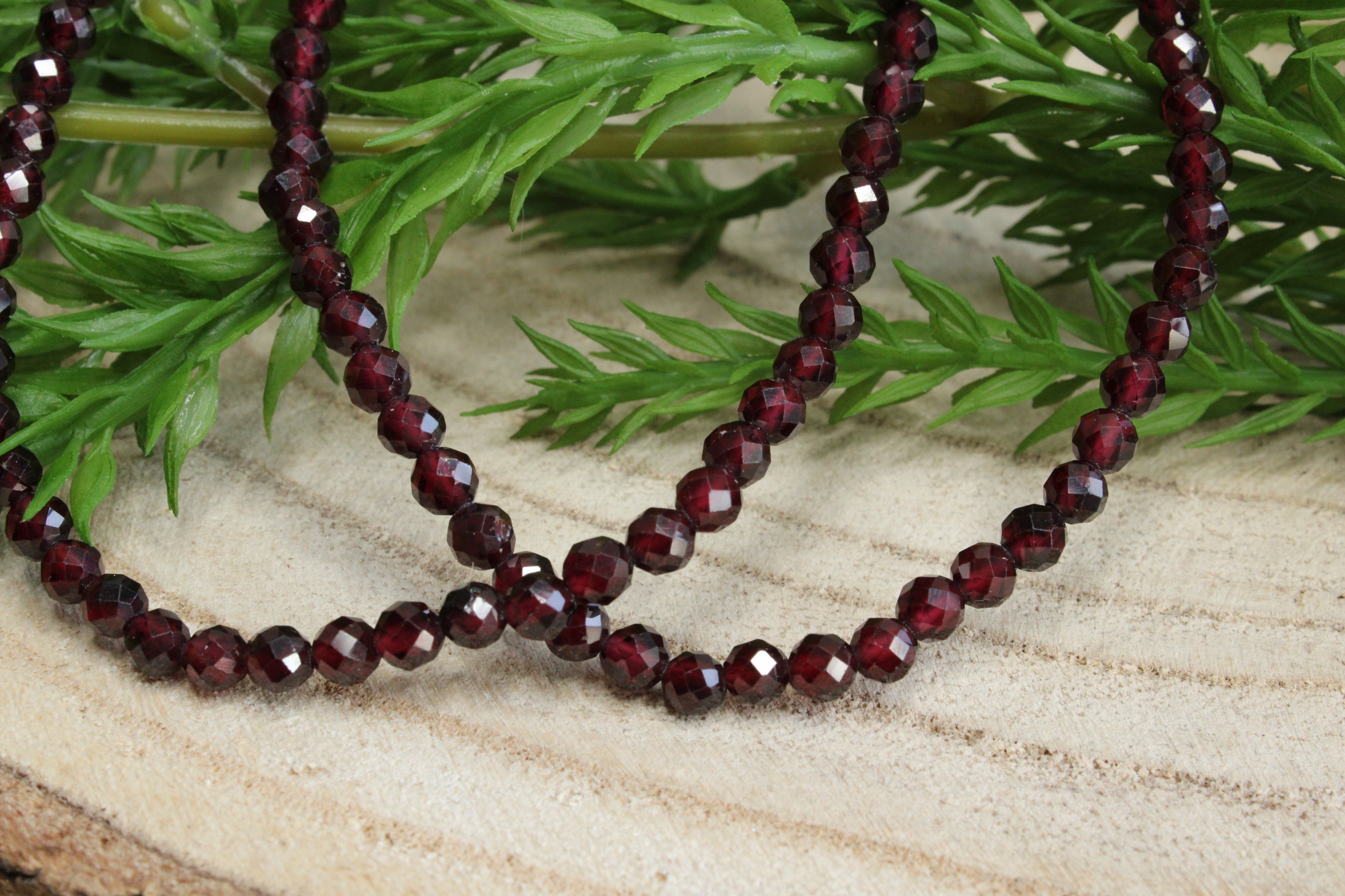 Granaat armband facet geslepen