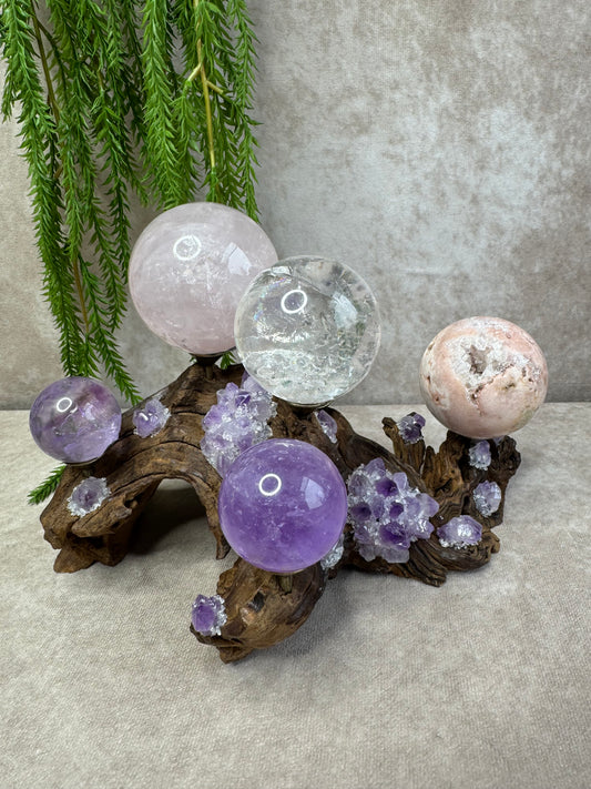 Xxl Amethist Houder Mangrove Hout 2