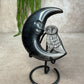 Maan met uil Zilver obsidiaan