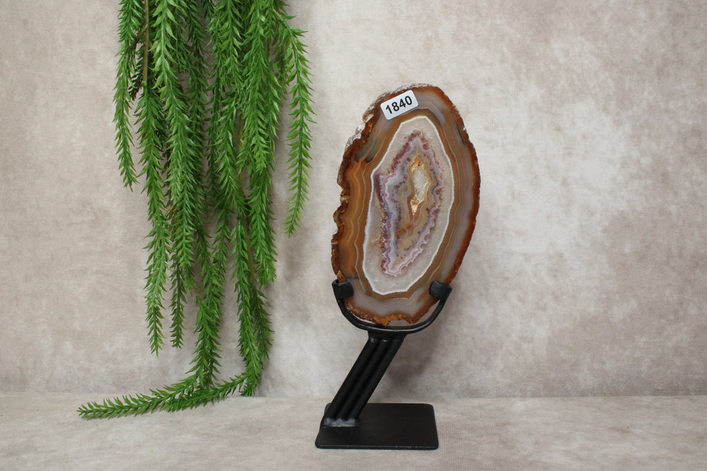 Agaat schijf op luxe standaard #1840
