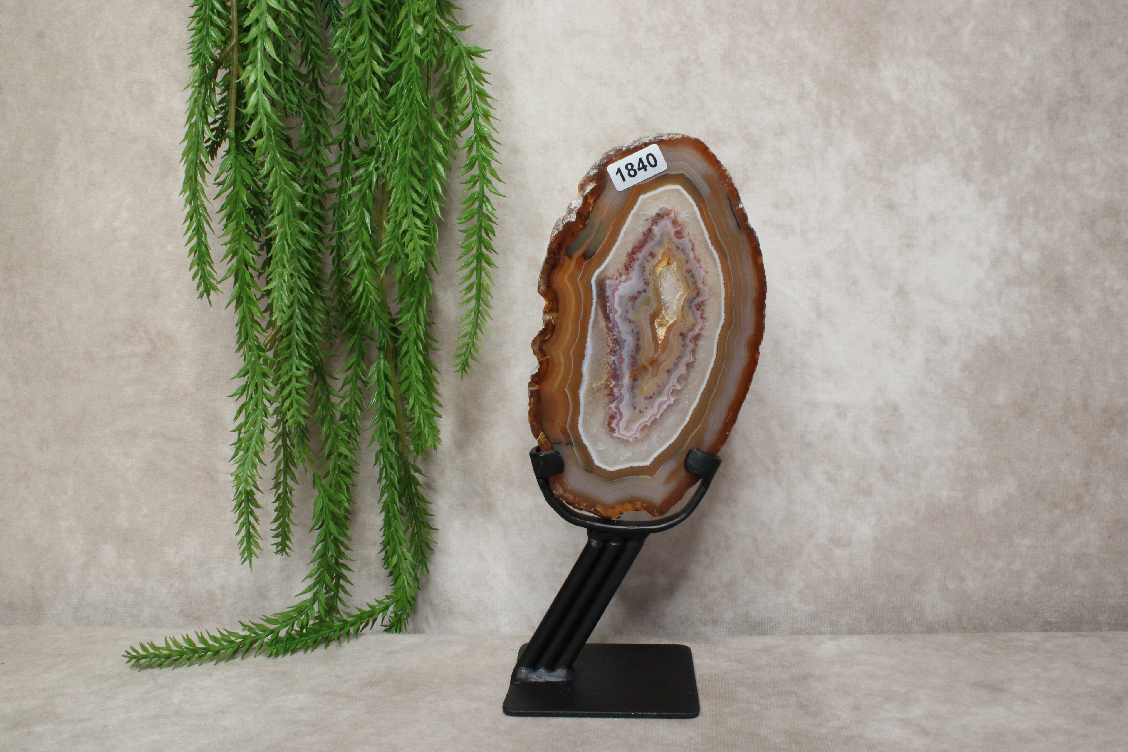 Agaat schijf op luxe standaard #1840