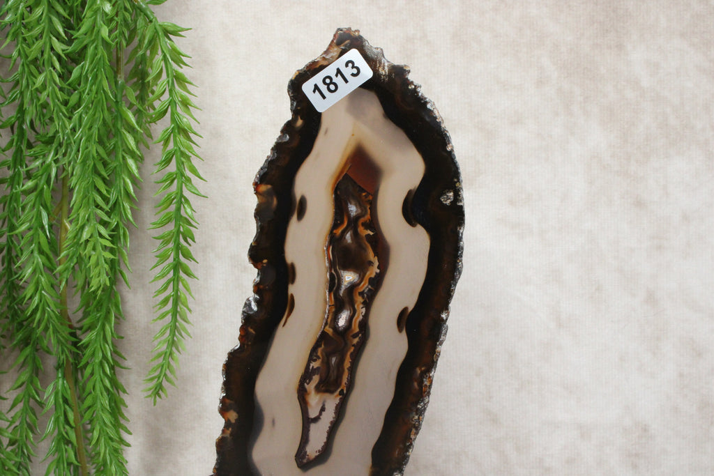 Agaat schijf op luxe standaard #1813