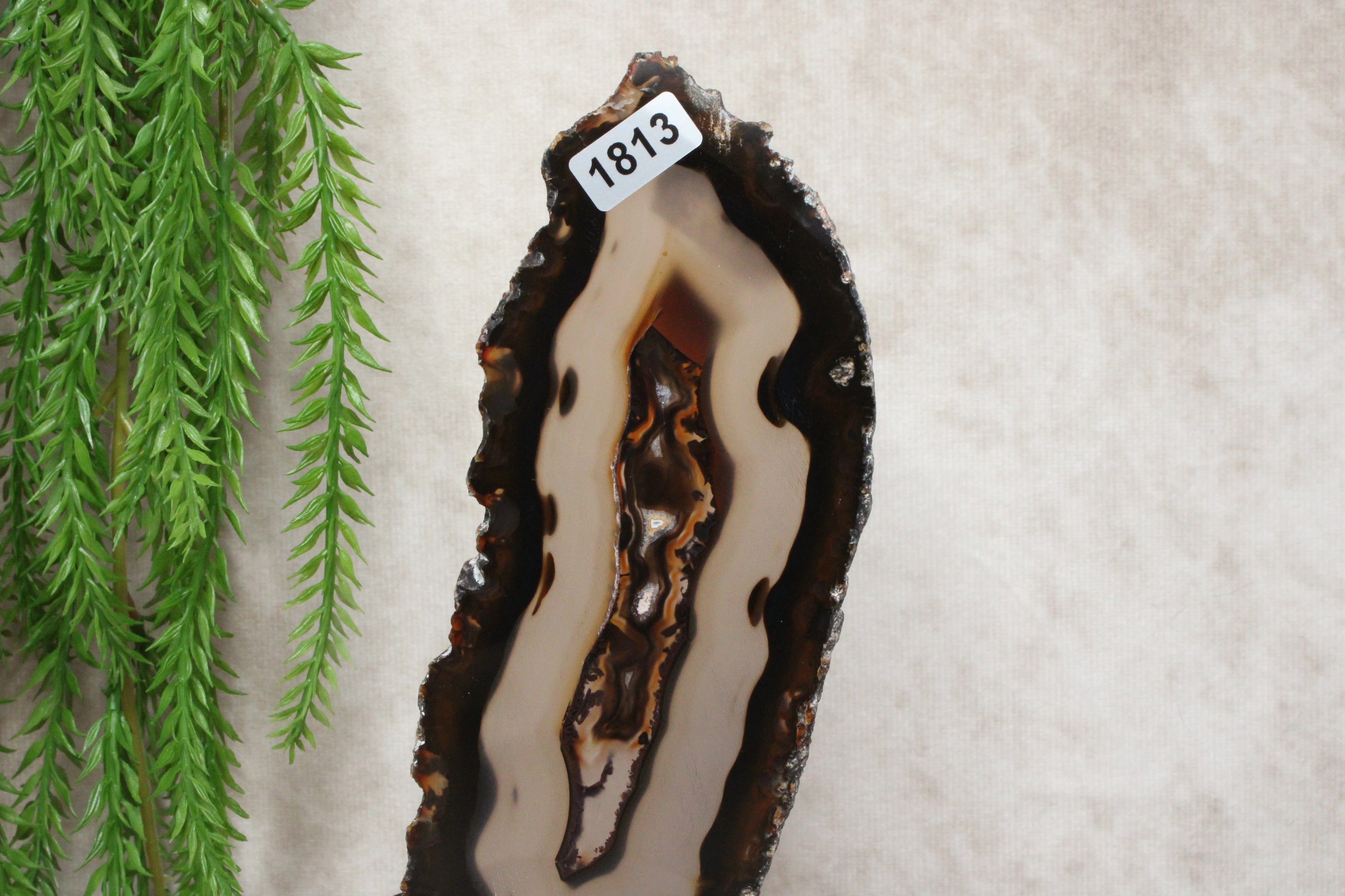 Agaat schijf op luxe standaard #1813