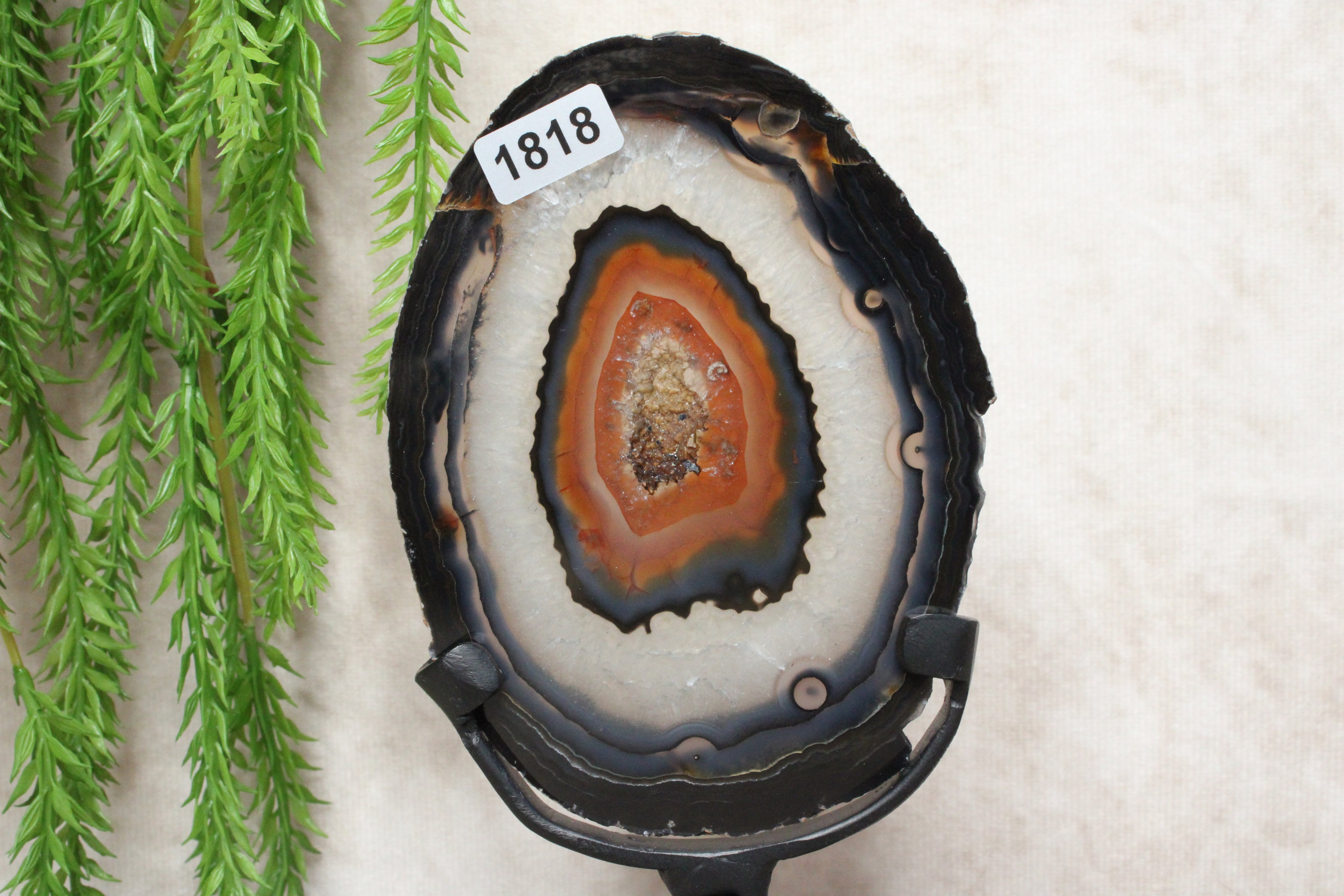 Agaat schijf op luxe standaard #1818