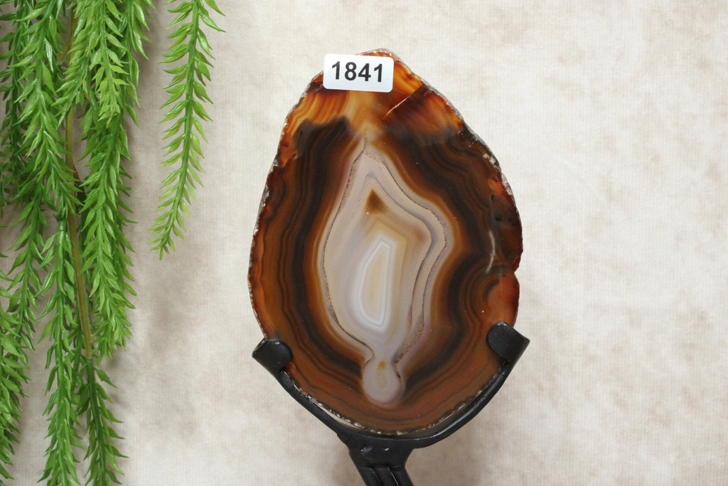Agaat schijf op luxe standaard #1841