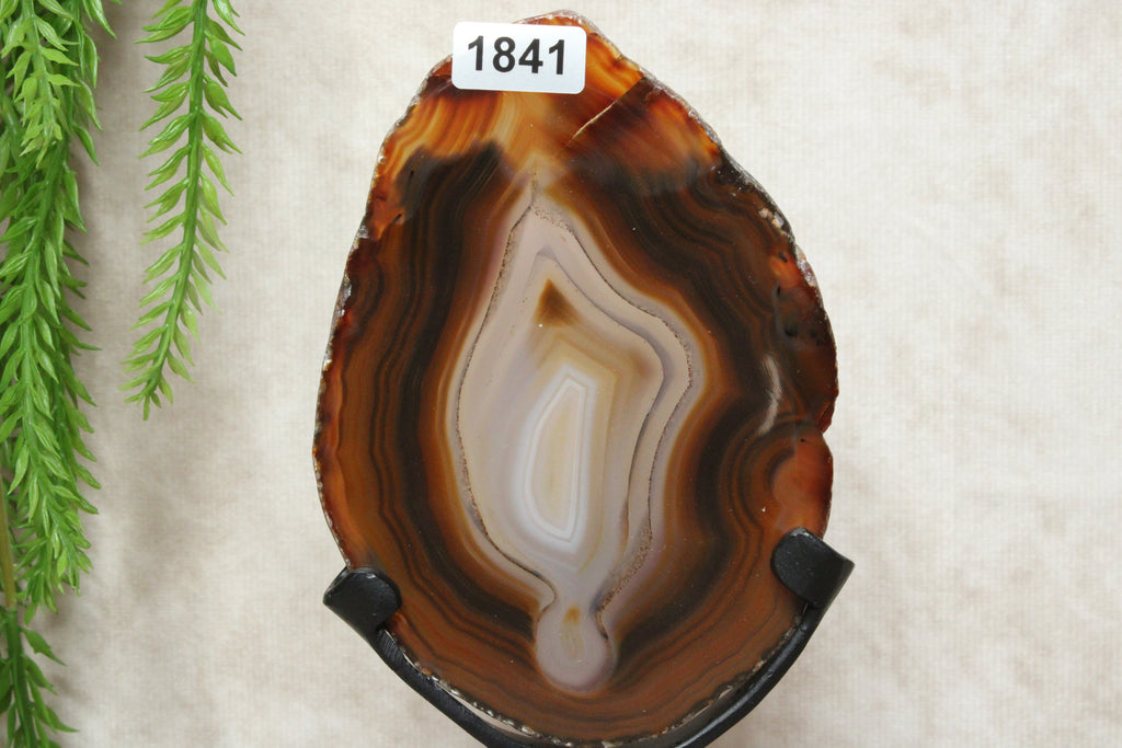 Agaat schijf op luxe standaard #1841