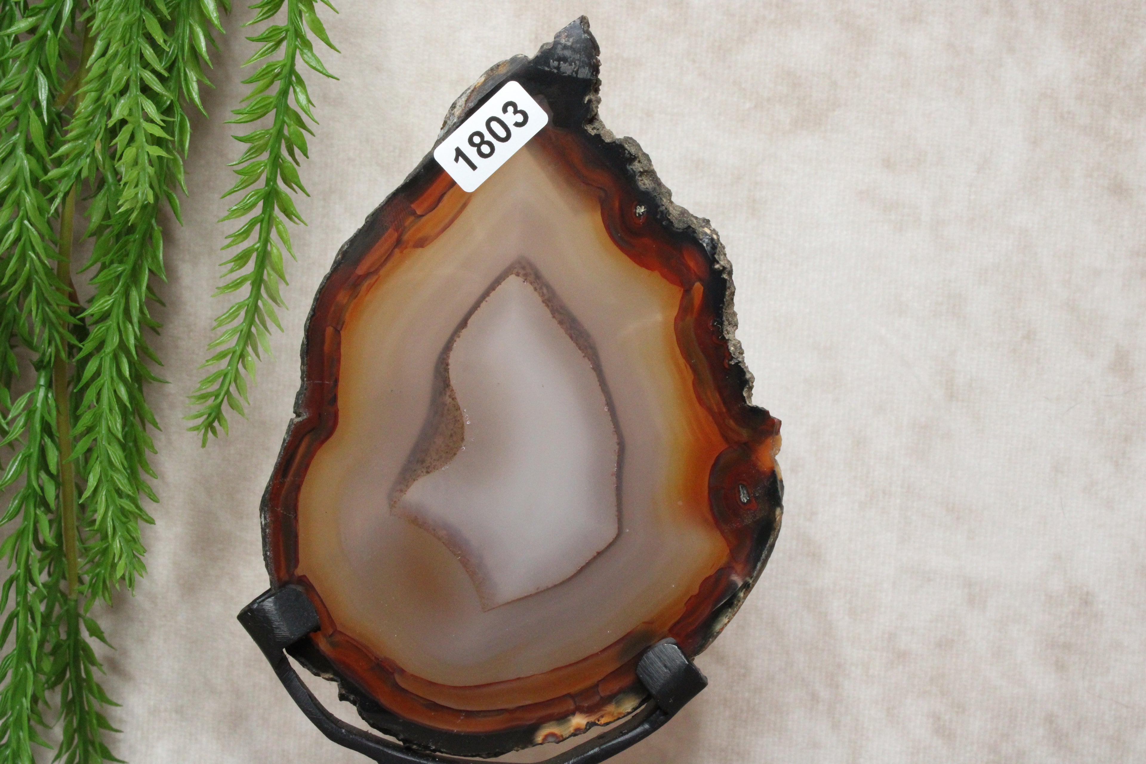 Agaat schijf op luxe standaard #1803