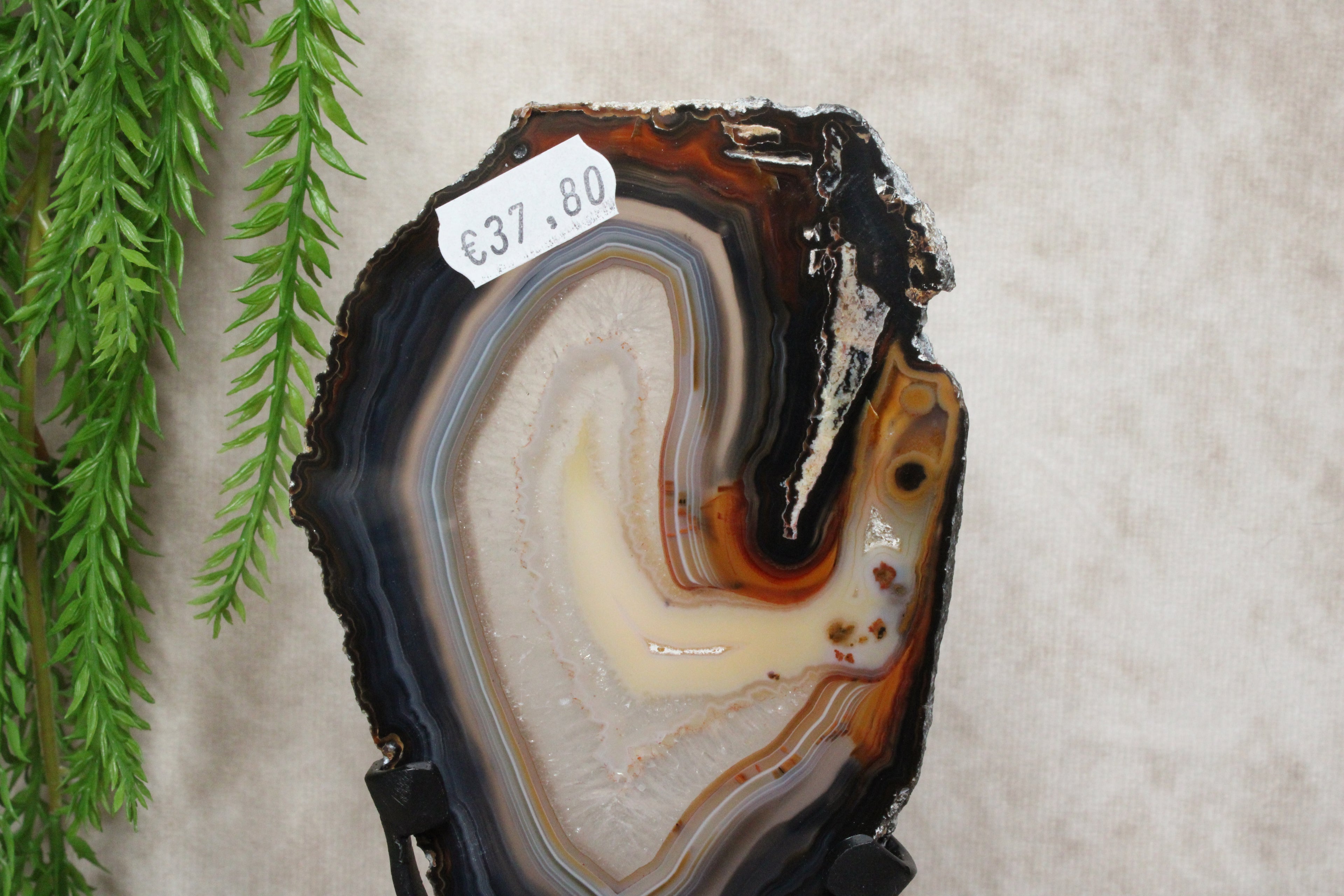 Agaat schijf op luxe standaard #1820