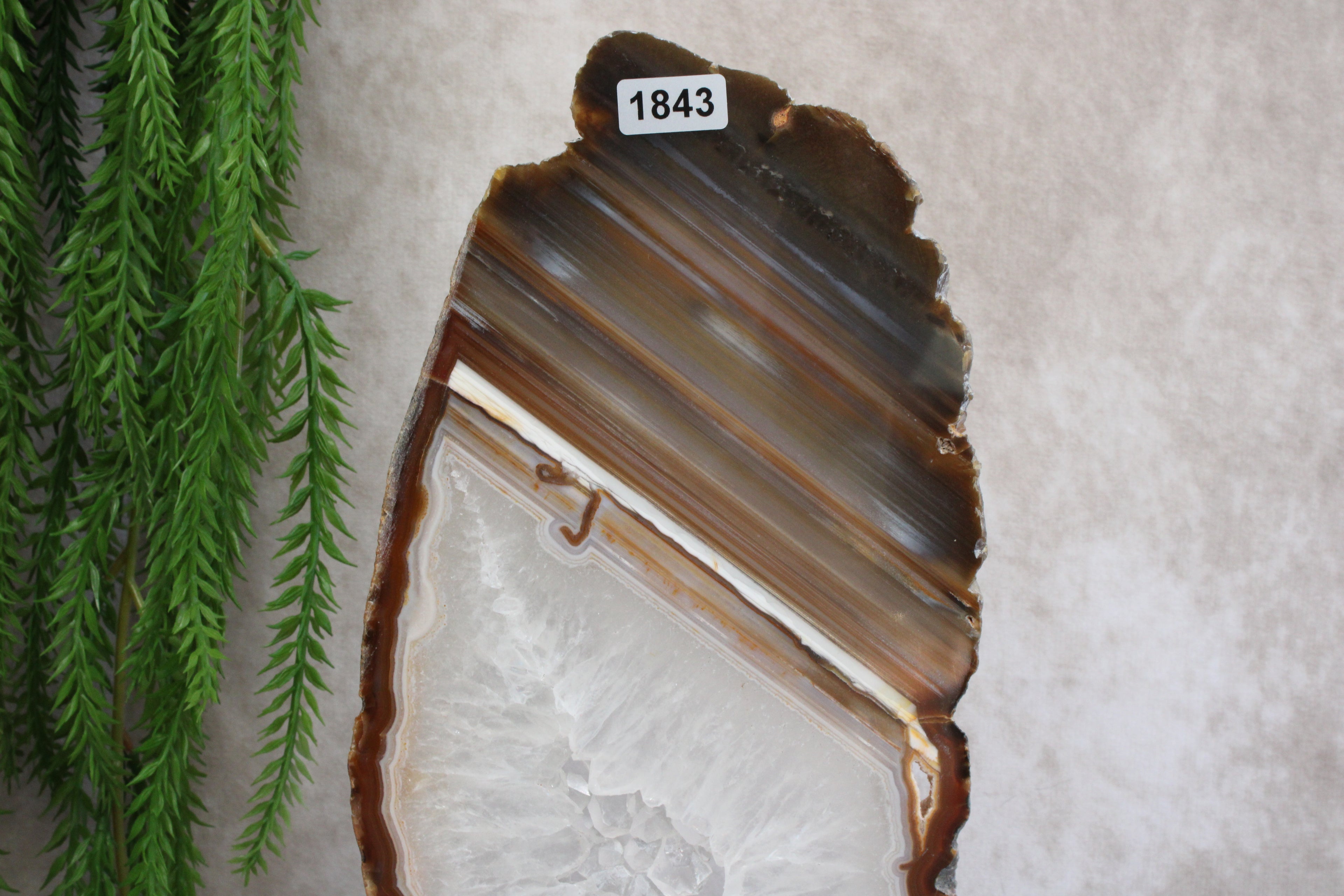 Agaat schijf op luxe standaard #1843