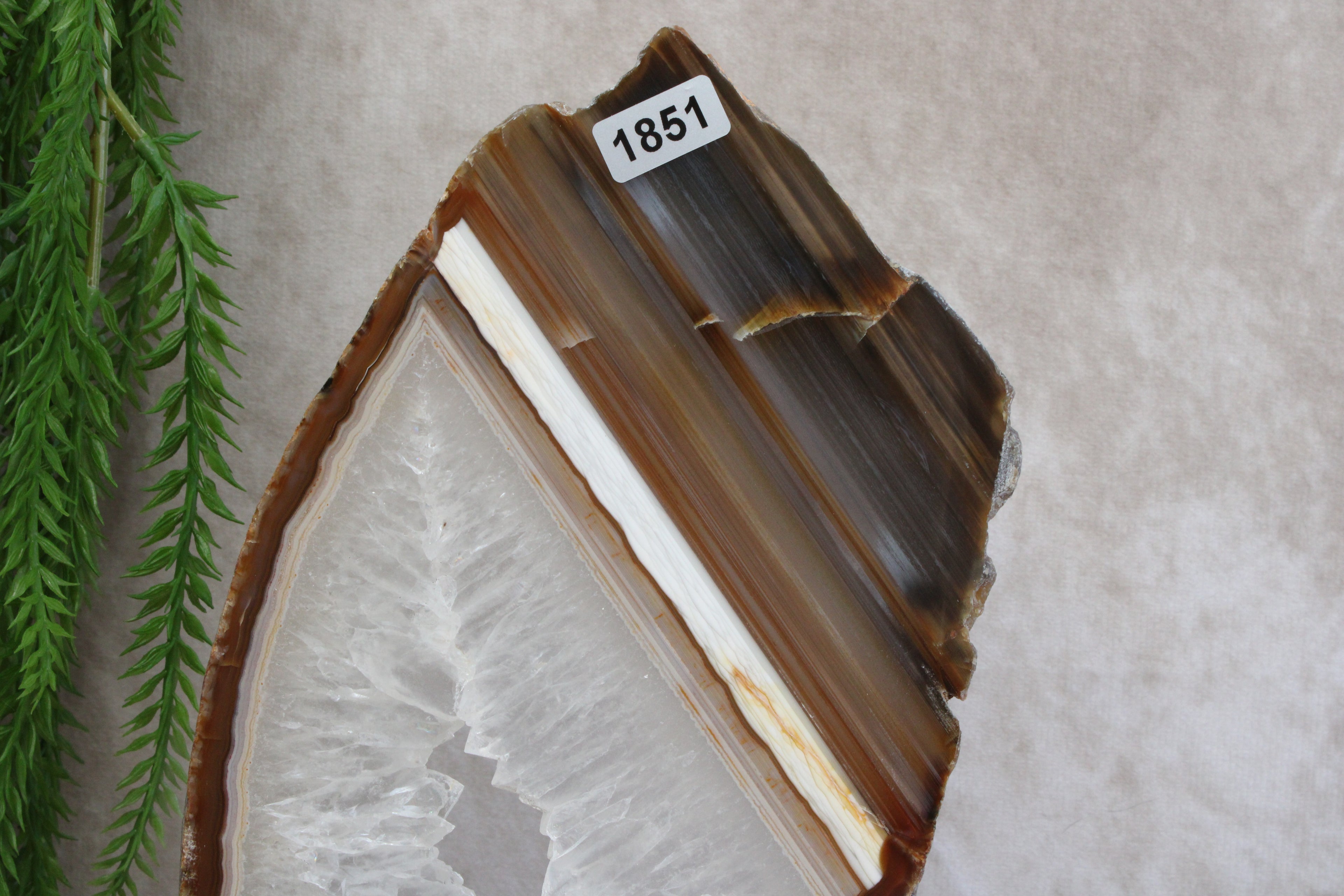 Agaat schijf op luxe standaard #1851
