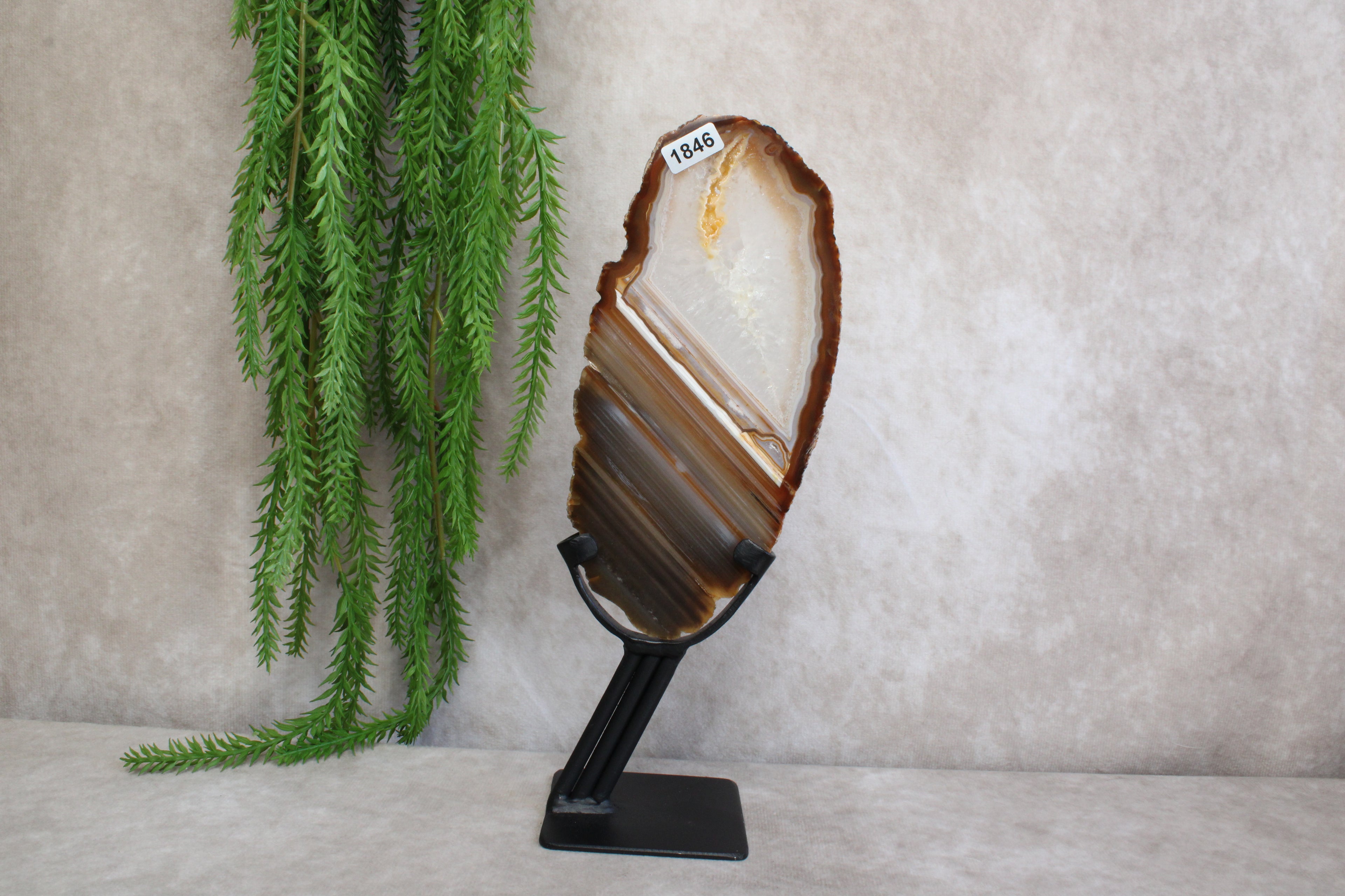 Agaat schijf op luxe standaard #1846