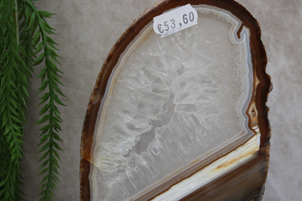 Agaat schijf op luxe standaard #1850