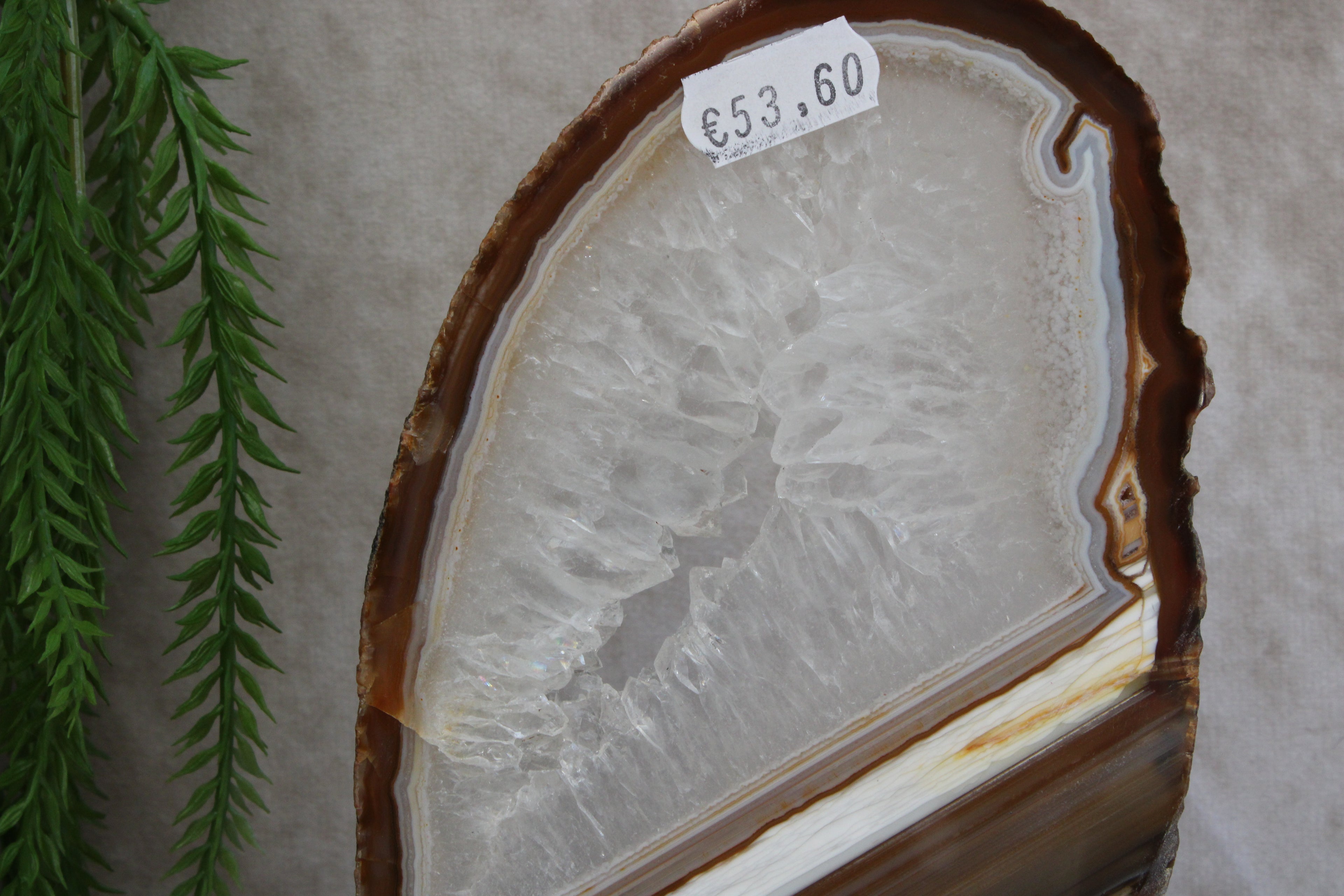 Agaat schijf op luxe standaard #1850