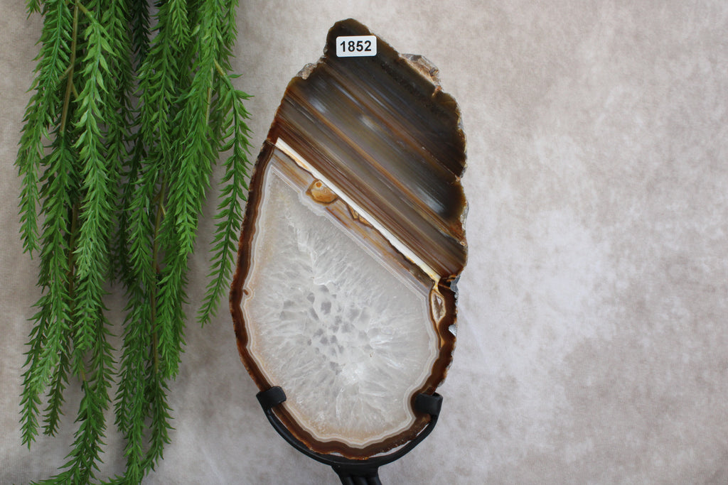 Agaat schijf op luxe standaard #1852