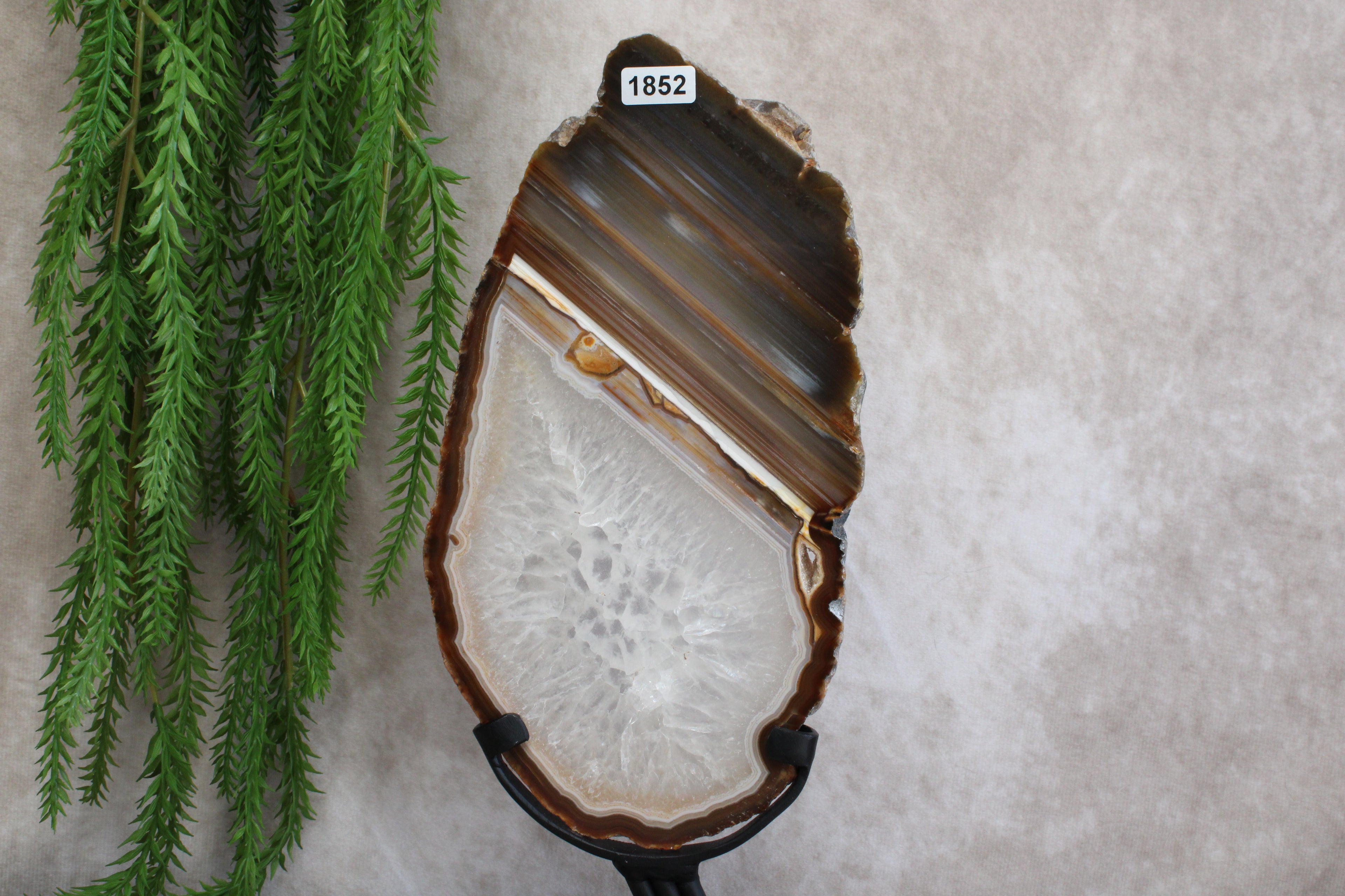 Agaat schijf op luxe standaard #1852