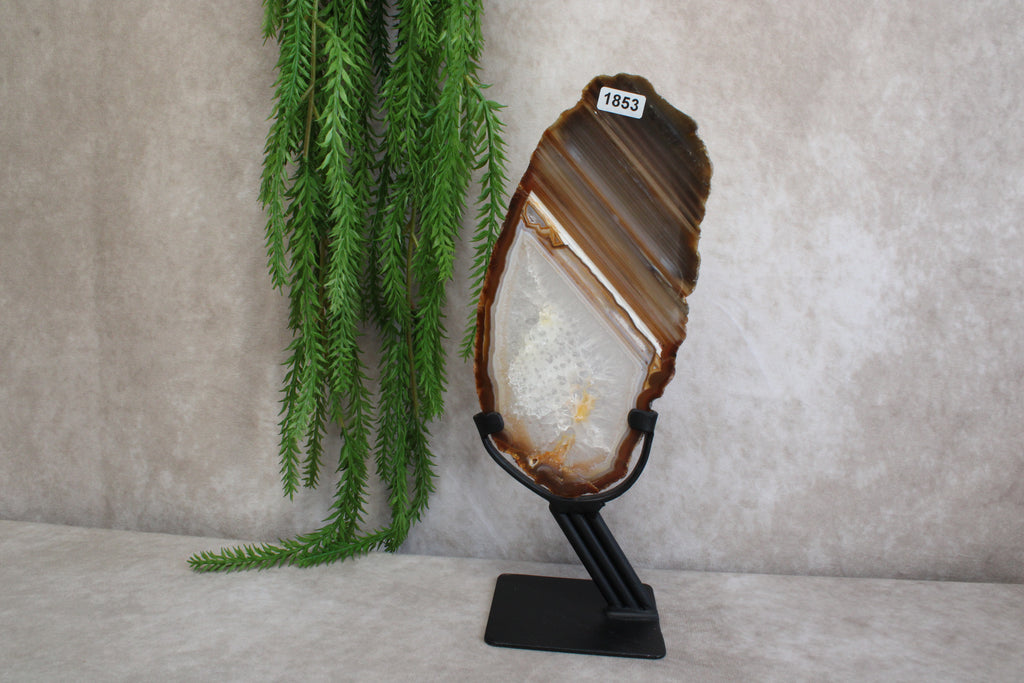 Agaat schijf op luxe standaard #1853