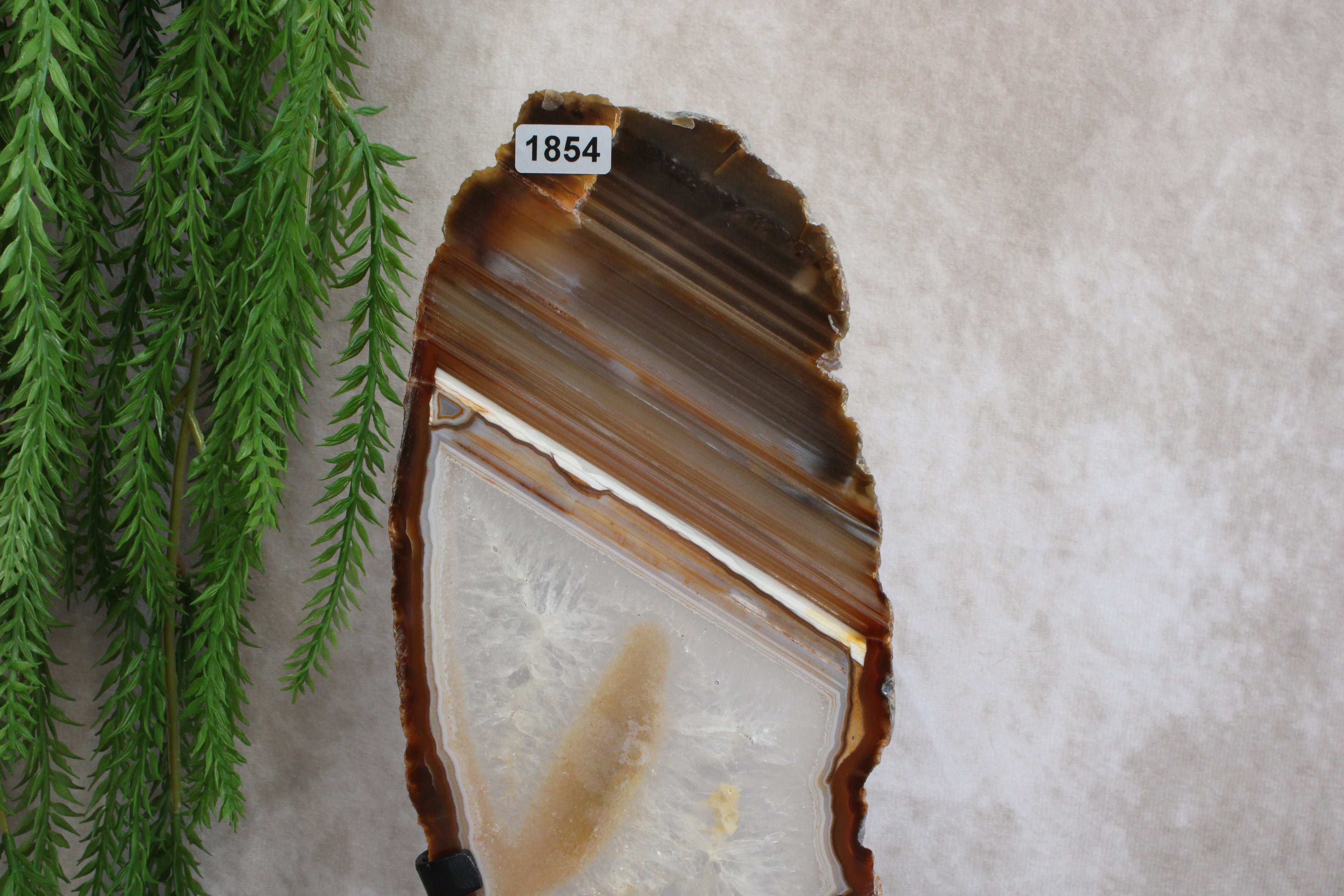 Agaat schijf op luxe standaard #1854