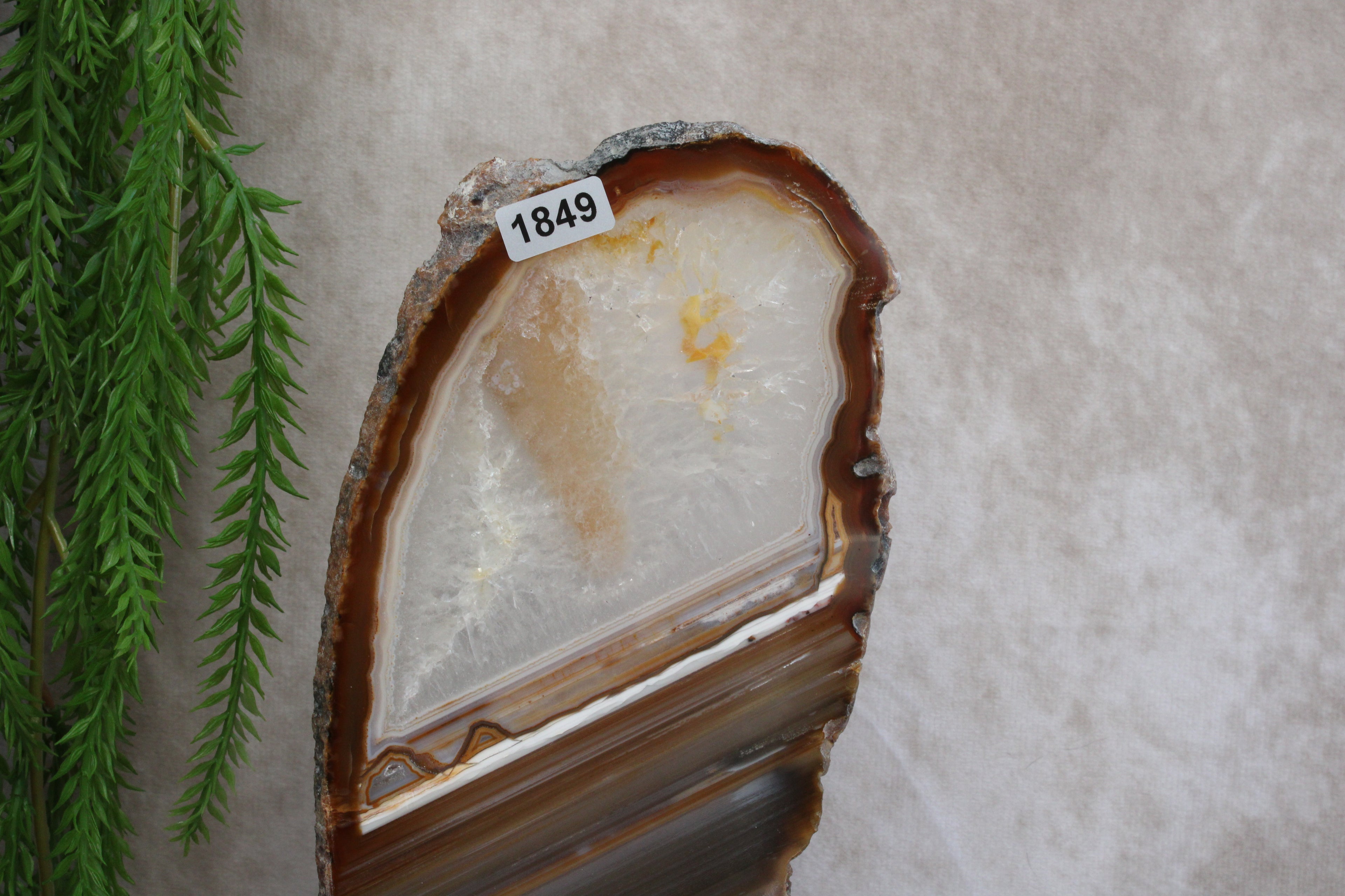 Agaat schijf op luxe standaard #1849