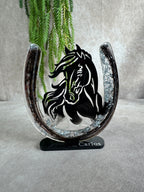 Epoxy hoefijzer met paarden hoofd