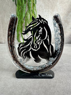 Epoxy hoefijzer met paarden hoofd