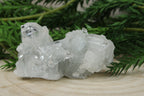 Cluster van blauwe chalcedoon, kwarts en apofylliet #3