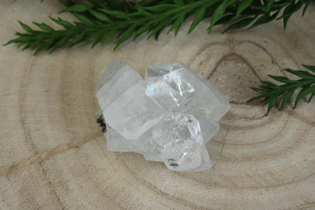 Cluster van blauwe chalcedoon, kwarts en apofylliet #4