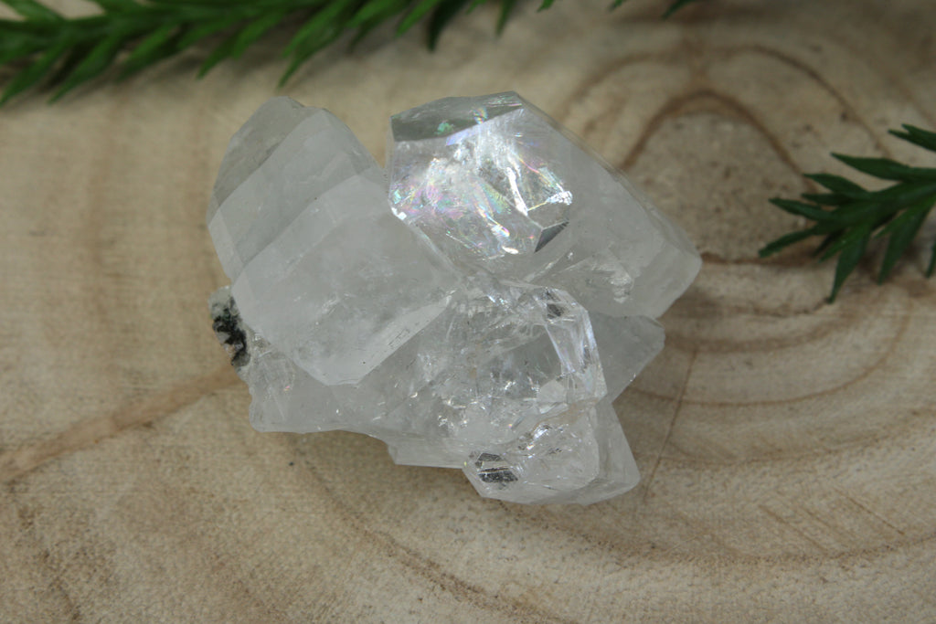 Cluster van blauwe chalcedoon, kwarts en apofylliet #4