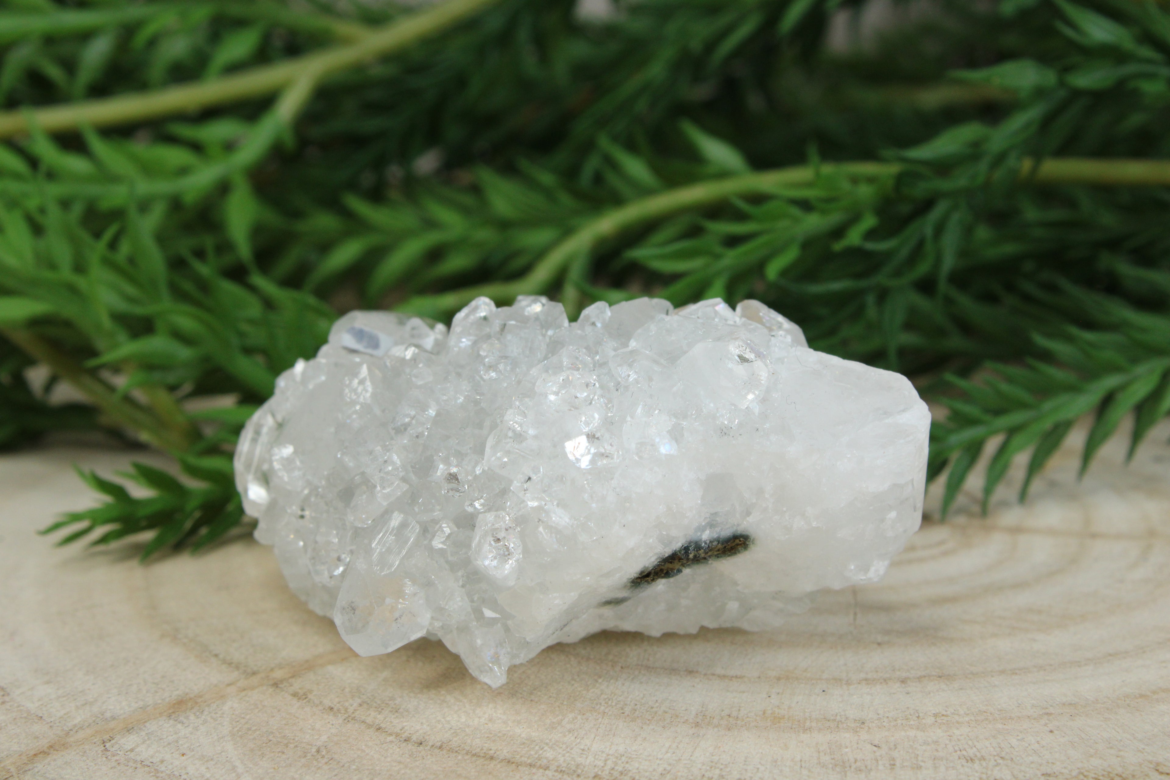 Cluster van blauwe chalcedoon, kwarts en apofylliet #5