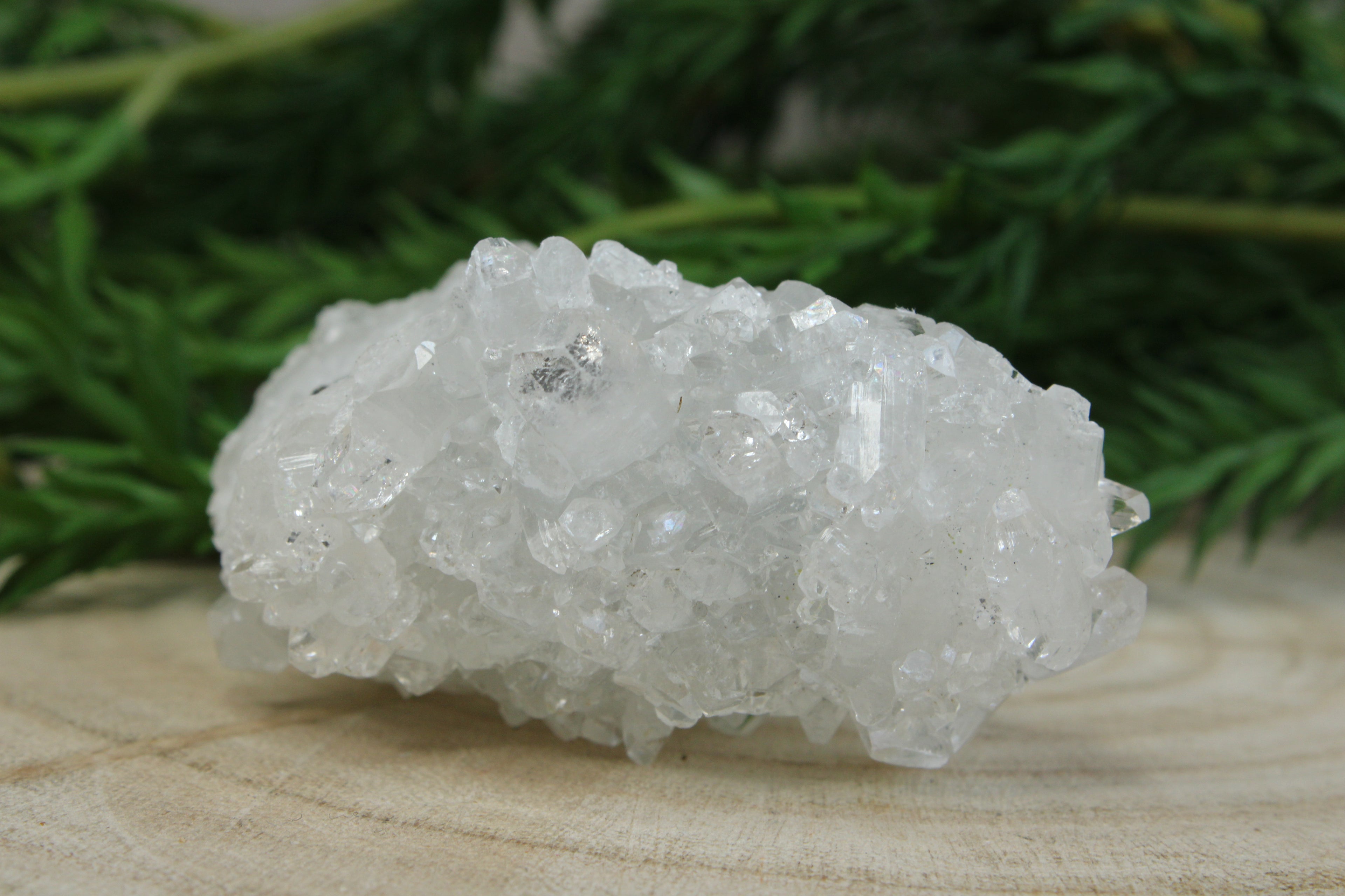 Cluster van blauwe chalcedoon, kwarts en apofylliet #5