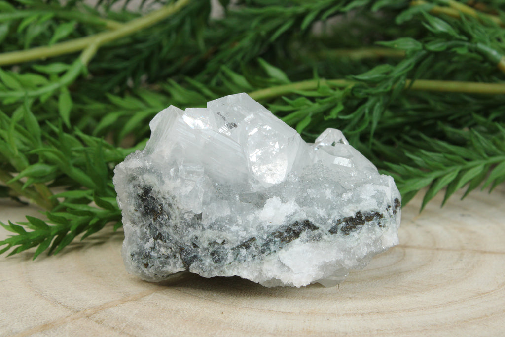 Cluster van blauwe chalcedoon, kwarts en apofylliet #6
