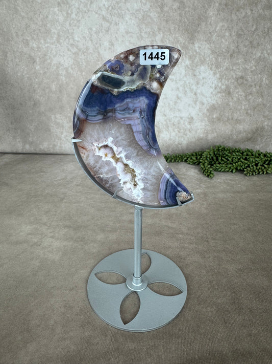 Maan Blue flower agate #1445