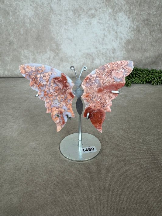 Roze agaat vlinder #1450