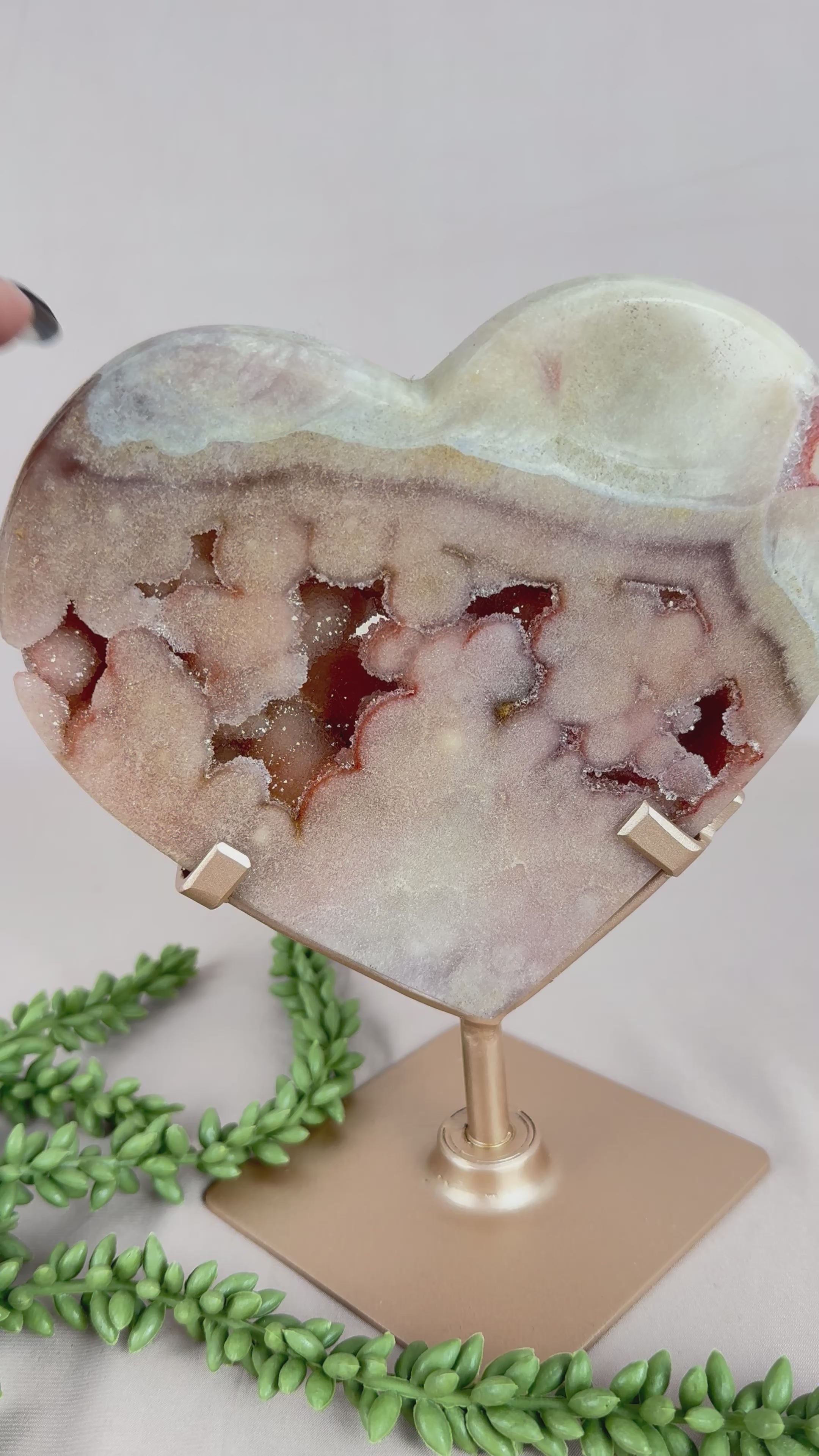 Roze amethist hart #1086